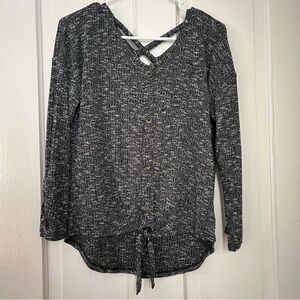 Bobbie Brooks Black and Gray Button Down Shirt